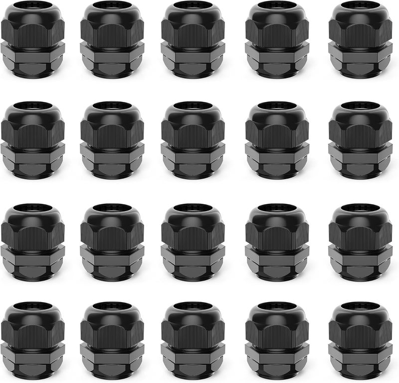 caflower Store 1/4" NPT Cable Gland Waterproof IP68 Nylon Cord Grip Strain Relief Rubber Grommets for Wiring, Waterproof Electrical Connectors, Cable Grommet, Electrical Conduit Fittings 20pack - Image 1